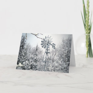 Windmill - Happy Holidays Across the Miles Holiday Card