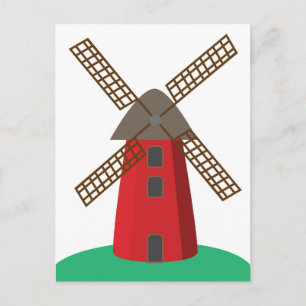 Windmill Holiday Postcard