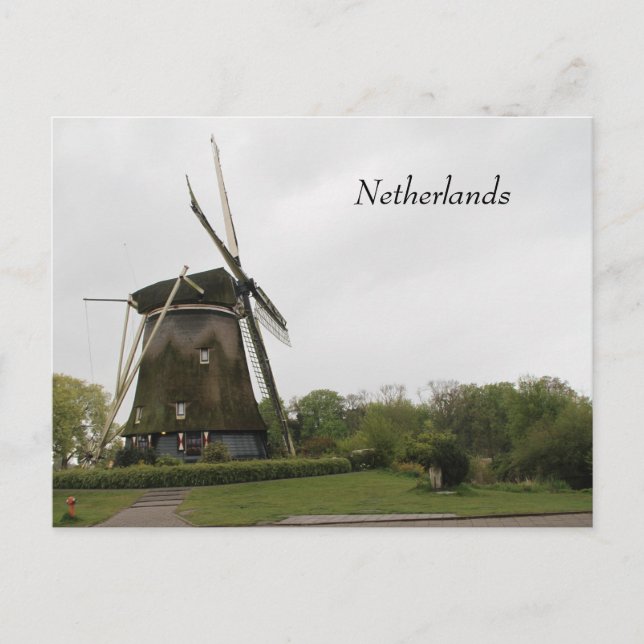 Windmill, Holland, Netherlands, Amsterdam, Dutch Postcard (Front)