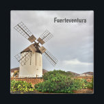 Windmill in Fuerteventura Magnet<br><div class="desc">View of traditional windmill against blue sky in Fuerteventura island. Canary Islands, Spain.</div>