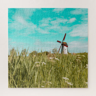 Windmill in grass jigsaw puzzle