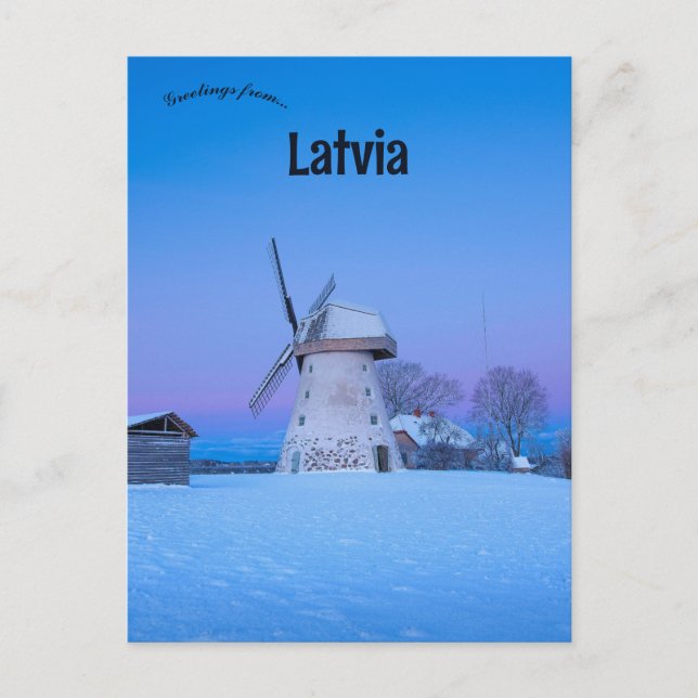 Windmill in Latvia Postcard (Front)