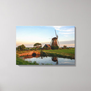 Windmill in the countryside in Holland canvas Print