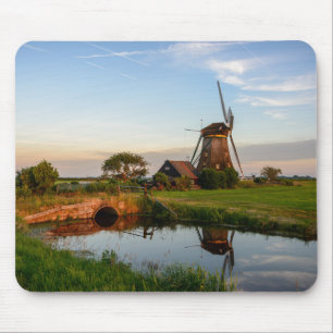 Windmill in the countryside in Holland mousepad