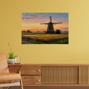 Windmill In The Countryside Poster