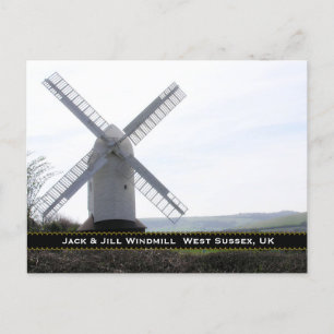 Windmill : Jack & Jill Sussex UK Postcard
