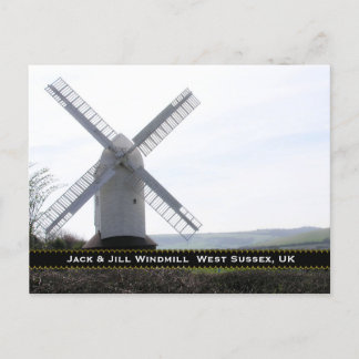 Windmill : Jack & Jill Sussex UK Postcard