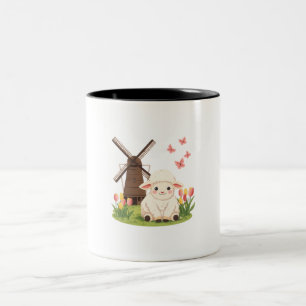 Windmill Meadow Sheep Two-Tone Coffee Mug