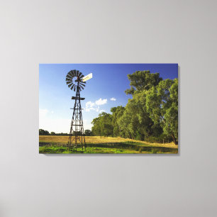 Windmill near Hume Highway, Victoria, Australia Canvas Print