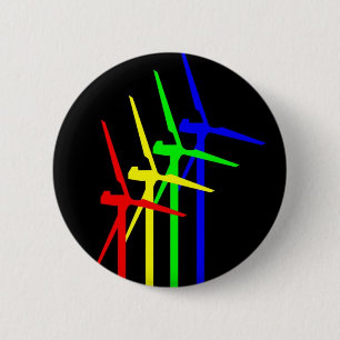 Windmill Night 6 Cm Round Badge