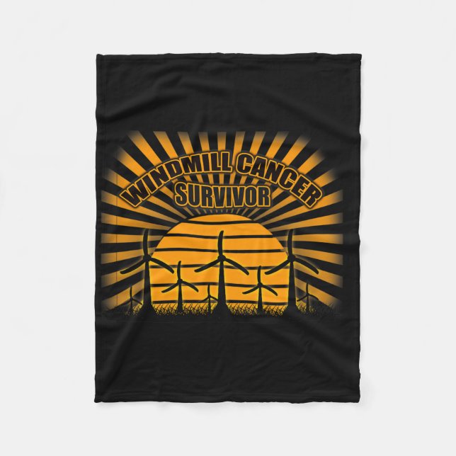 Windmill Noise Cancer Anti Trump Funny Mocking Fak Fleece Blanket (Front)