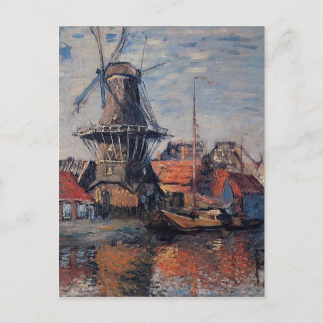 Windmill on the Onbekende Canal, Amsterdam Postcard (Front)