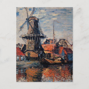 Windmill on the Onbekende Canal-Amsterdam Postcard