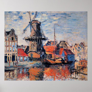 Windmill on the Onbekende Canal, Amsterdam, Poster