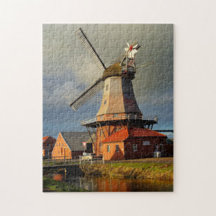 Windmill Ostfriesland Dutch Grind Grain Jigsaw Puzzle