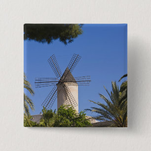Windmill, Palma, Mallorca, Spain 15 Cm Square Badge