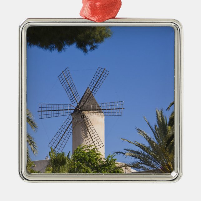 Windmill, Palma, Mallorca, Spain Metal Tree Decoration (Front)