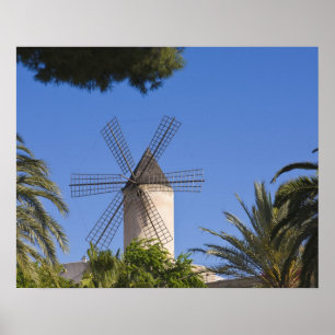 Windmill, Palma, Mallorca, Spain Poster