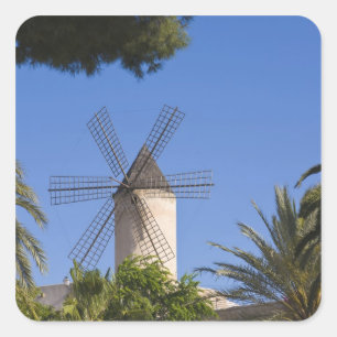 Windmill, Palma, Mallorca, Spain Square Sticker