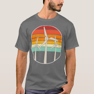 Windmill Retro Vintage Climate Change Earth Day Vi T-Shirt