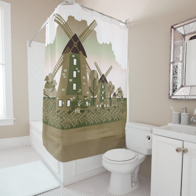 Windmill Shower Curtain (In Situ)