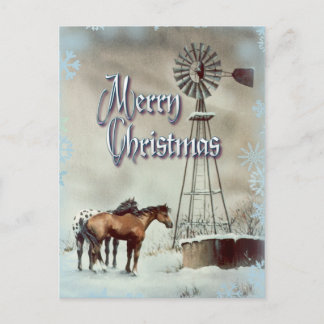 WINDMILL & SNOWFLAKES by SHARON SHARPE Postcard