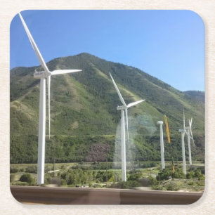 Windmill  square paper coaster