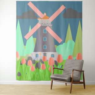 windmill tapestry