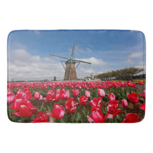 Windmill & Tulips Scene Bath Mat