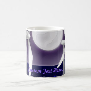 Windmill turbine City Lights at night Coffee Mug