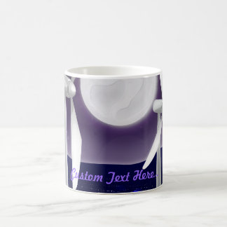 Windmill turbine City Lights at night Coffee Mug