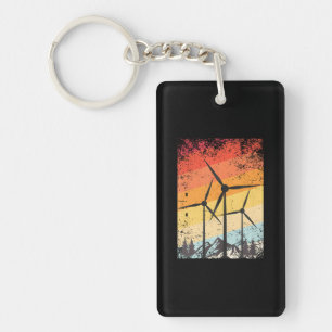 Windmill Wind Energy Farm Turbine Environment Key Ring