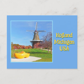 Windmill, Wooden Shoe, Holland, Michigan USA Postcard