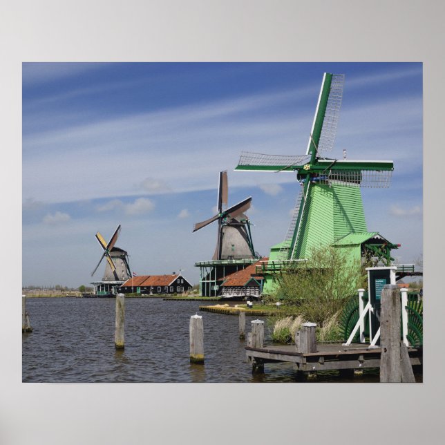Windmill, Zaanse Schans, Holland, Netherlands 2 Poster (Front)
