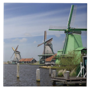 Windmill, Zaanse Schans, Holland, Netherlands 2 Tile