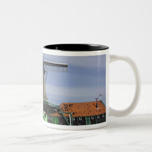 Windmill, Zaanse Schans, Holland, Netherlands 3 Two-Tone Coffee Mug