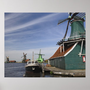Windmill, Zaanse Schans, Holland, Netherlands Poster