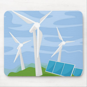 Windmills and Solar Cells Mouse Mat