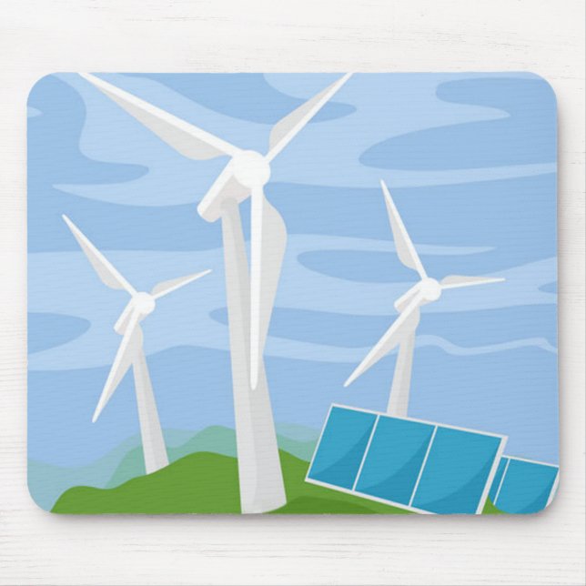 Windmills and Solar Cells Mouse Mat (Front)