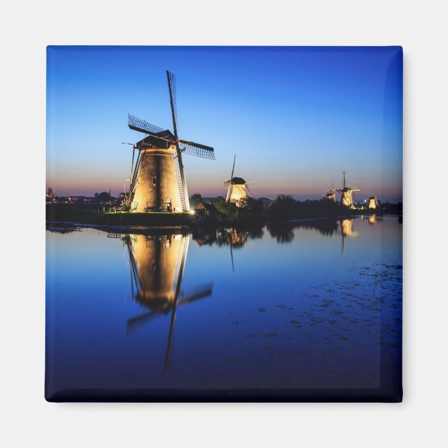 Windmills at Blue Hour magnet (Front)