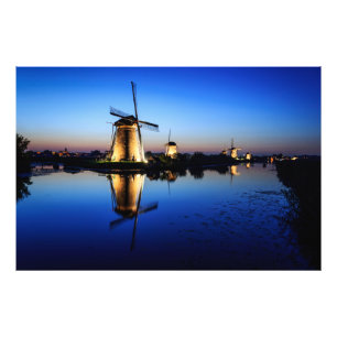 Windmills at Blue Hour photo print