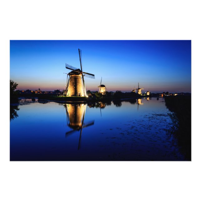 Windmills at Blue Hour photo print (Front)