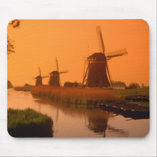 Windmills at sunset, Leidschendam, Netherlands Mouse Mat