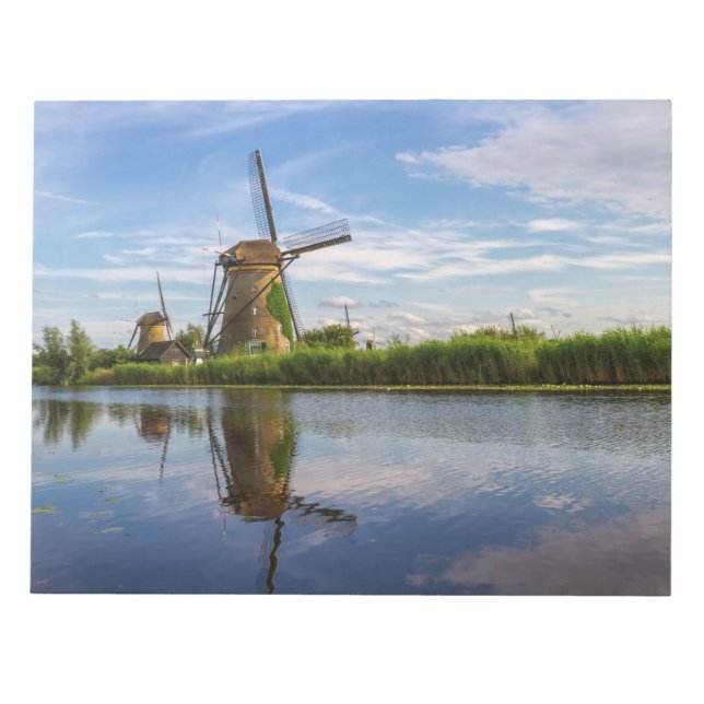 Windmills in Kinderdijk, Holland, Netherlands Notepad (Front)