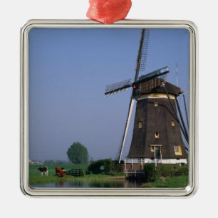 Windmills, Leidschendam, Netherlands Metal Tree Decoration