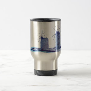 windmills of Greece Travel Mug