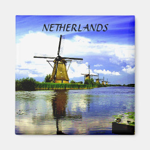 WINDMILLS OF KINDERDIJK, NETHERLANDS MAGNET
