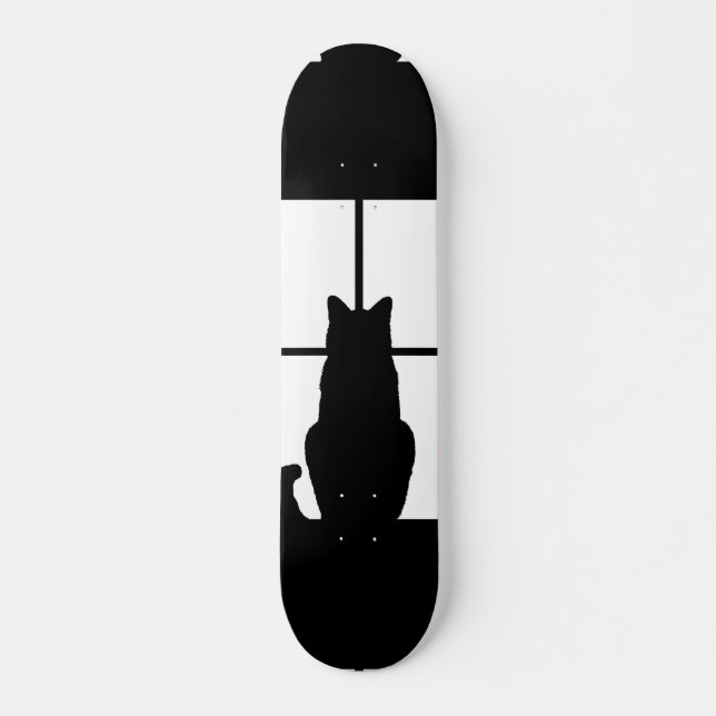 Window Black Cat Click to Customise a colour decor Skateboard (Front)