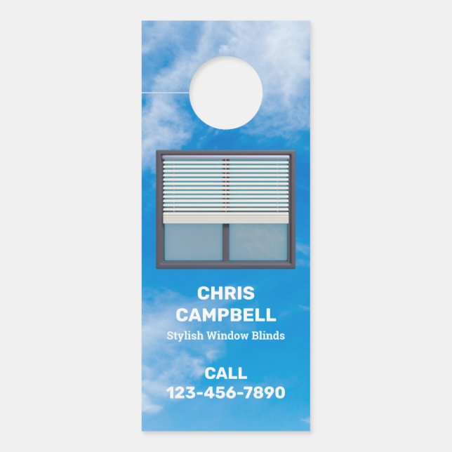 Window Blinds Custom QR Door Hanger (Front)
