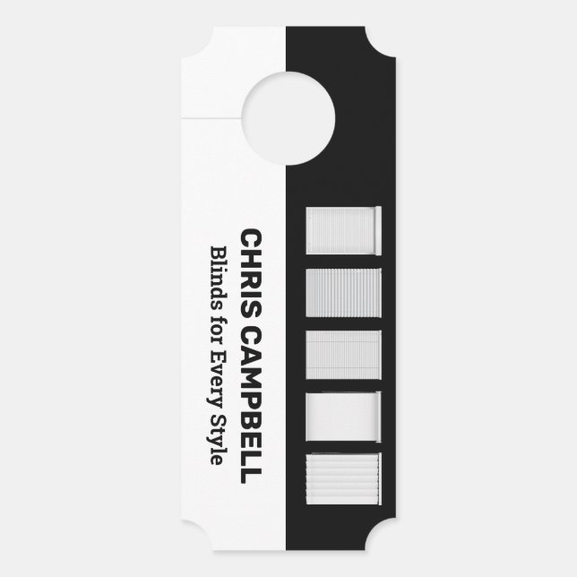 Window Blinds Custom QR Door Hanger (Front)